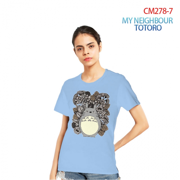 TOTORO Women's Printed short-sleeved cotton T-shirt from S to 3XL CM278-7