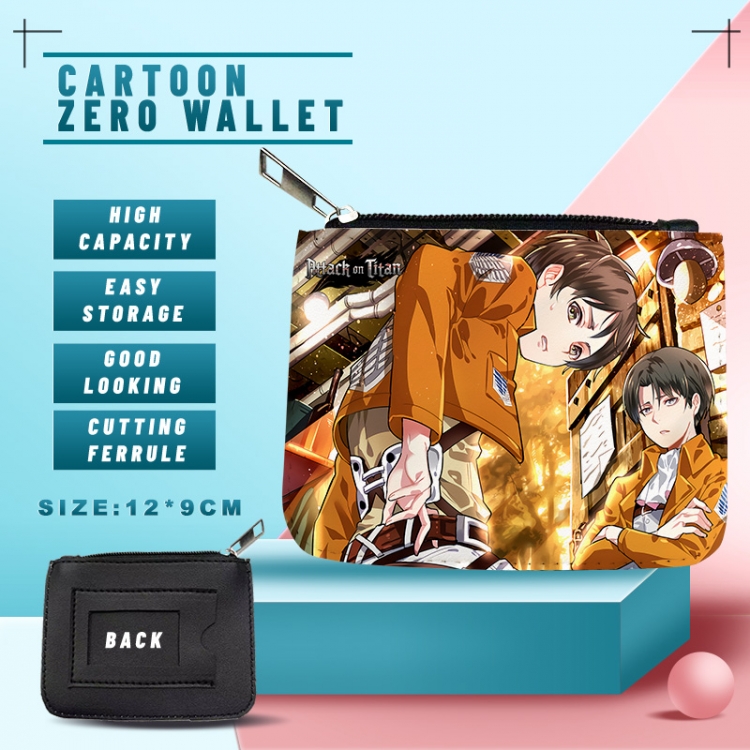 Shingeki no Kyojin PU storage bag card wallet purse 12X9cm Style 3 price for 5 pcs
