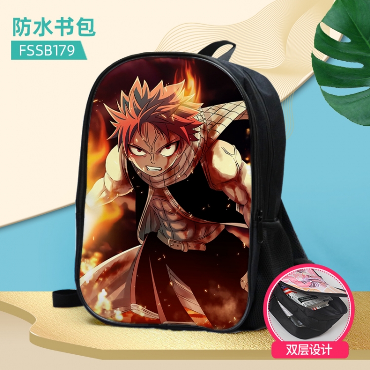 Fairy tail Anime double-layer waterproof schoolbag about 40×30×17cm, single style can be customized FSSB179