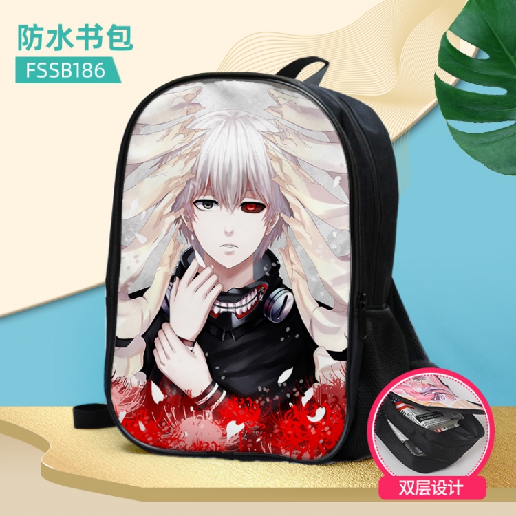 Tokyo Ghoul Anime double-layer waterproof schoolbag about 40×30×17cm, single style can be customized FSSB186