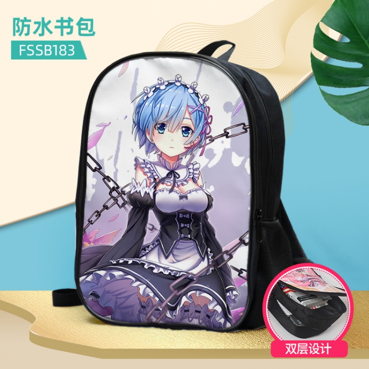 Re:Zero kara Hajimeru Isekai Seikatsu Anime double-layer waterproof schoolbag about 40×30×17cm, single style can be cust