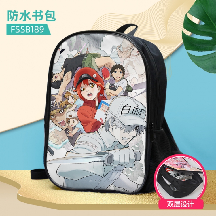 Working cell Anime double-layer waterproof schoolbag about 40×30×17cm, single style can be customized FSSB189