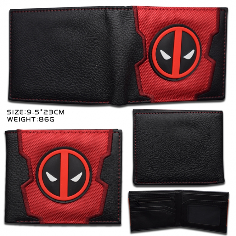 Deadpool Silicone PVC short two fold Wallet 9.5X23CM 86G
