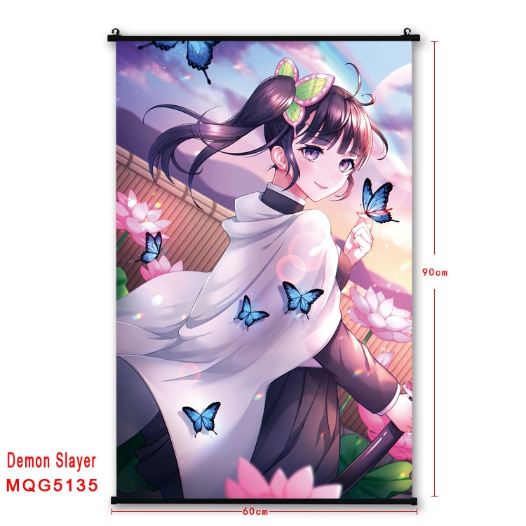 Demon Slayer Kimets Anime plastic pole cloth painting Wall Scroll 60X90CM MQG5135