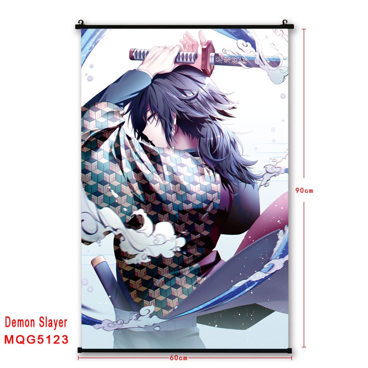 Demon Slayer Kimets Anime plastic pole cloth painting Wall Scroll 60X90CM MQG5123