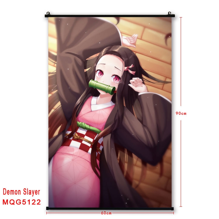 Demon Slayer Kimets Anime plastic pole cloth painting Wall Scroll 60X90CM MQG5122