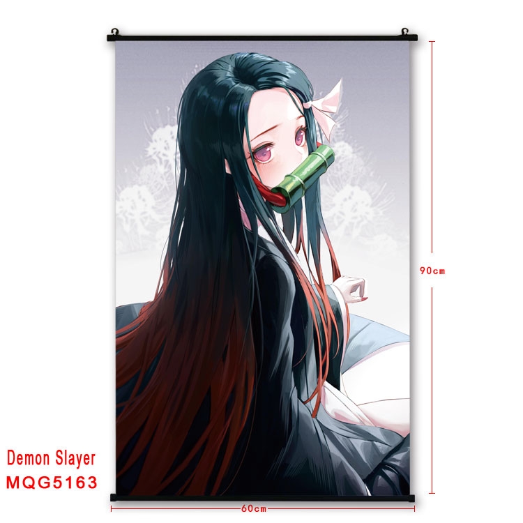 Demon Slayer Kimets Anime plastic pole cloth painting Wall Scroll 60X90CM MQG5163
