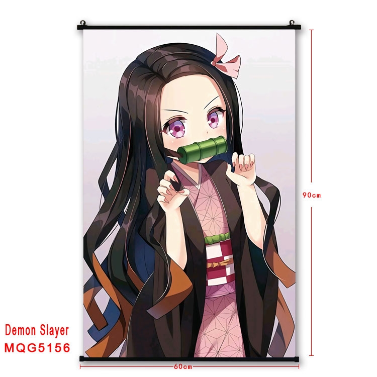 Demon Slayer Kimets Anime plastic pole cloth painting Wall Scroll 60X90CM MQG5156