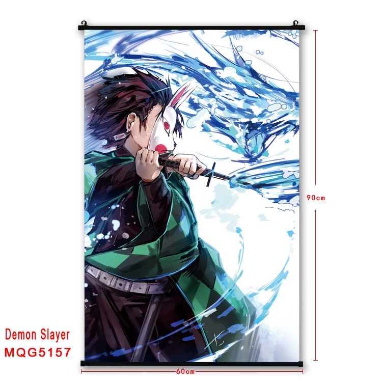 Demon Slayer Kimets Anime plastic pole cloth painting Wall Scroll 60X90CM MQG5157