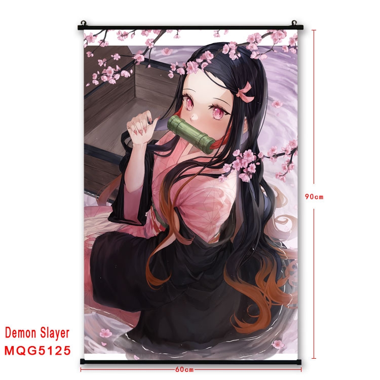 Demon Slayer Kimets Anime plastic pole cloth painting Wall Scroll 60X90CM MQG5125