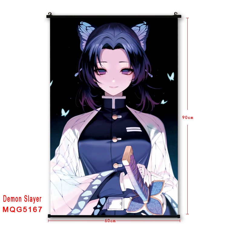 Demon Slayer Kimets Anime plastic pole cloth painting Wall Scroll 60X90CM MQG5167