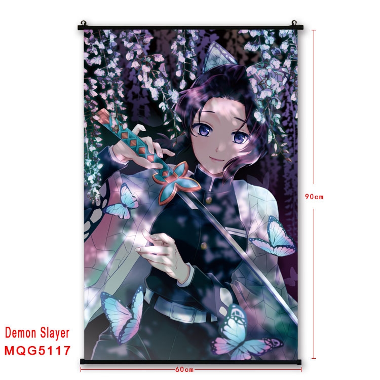 Demon Slayer Kimets Anime plastic pole cloth painting Wall Scroll 60X90CM MQG5117