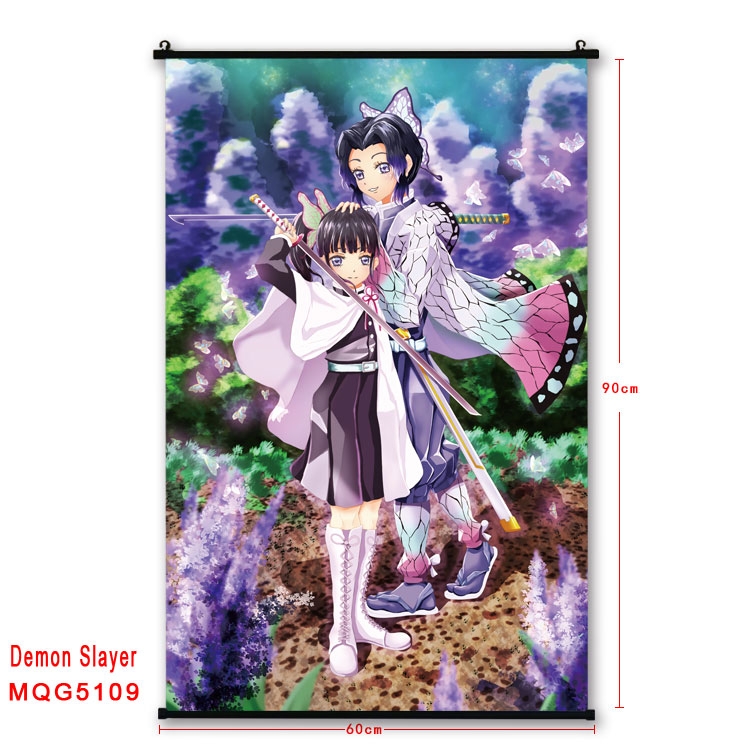 Demon Slayer Kimets Anime plastic pole cloth painting Wall Scroll 60X90CM MQG5109