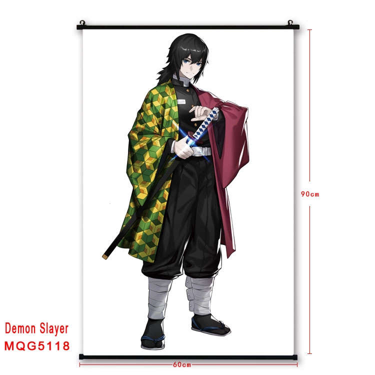 Demon Slayer Kimets Anime plastic pole cloth painting Wall Scroll 60X90CM MQG5118