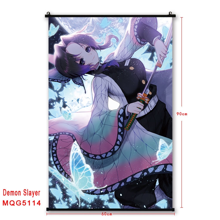 Demon Slayer Kimets Anime plastic pole cloth painting Wall Scroll 60X90CM MQG5114
