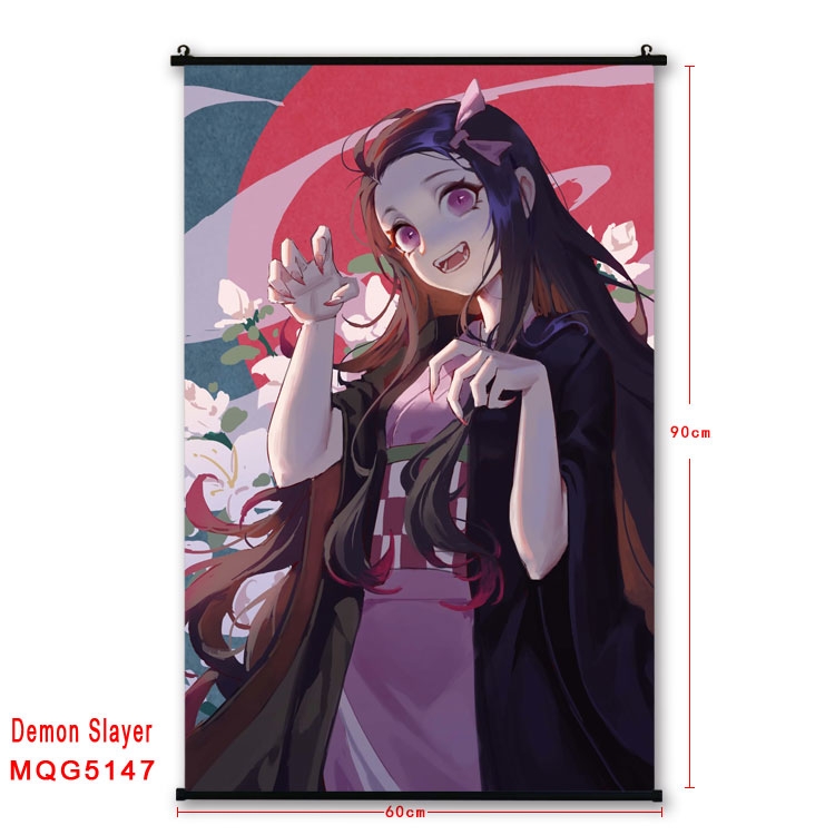 Demon Slayer Kimets Anime plastic pole cloth painting Wall Scroll 60X90CM MQG5147