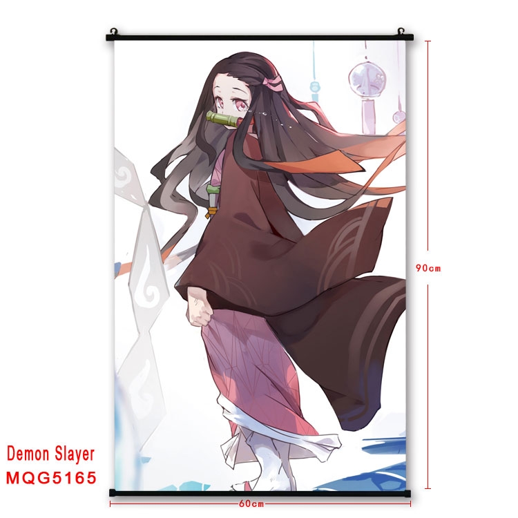 Demon Slayer Kimets Anime plastic pole cloth painting Wall Scroll 60X90CM MQG5165