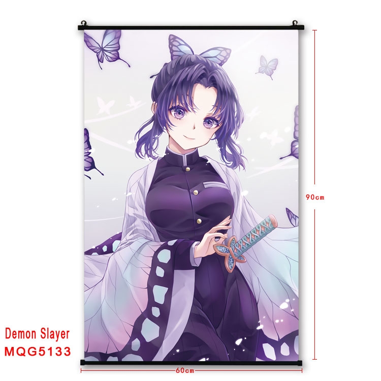 Demon Slayer Kimets Anime plastic pole cloth painting Wall Scroll 60X90CM MQG5133