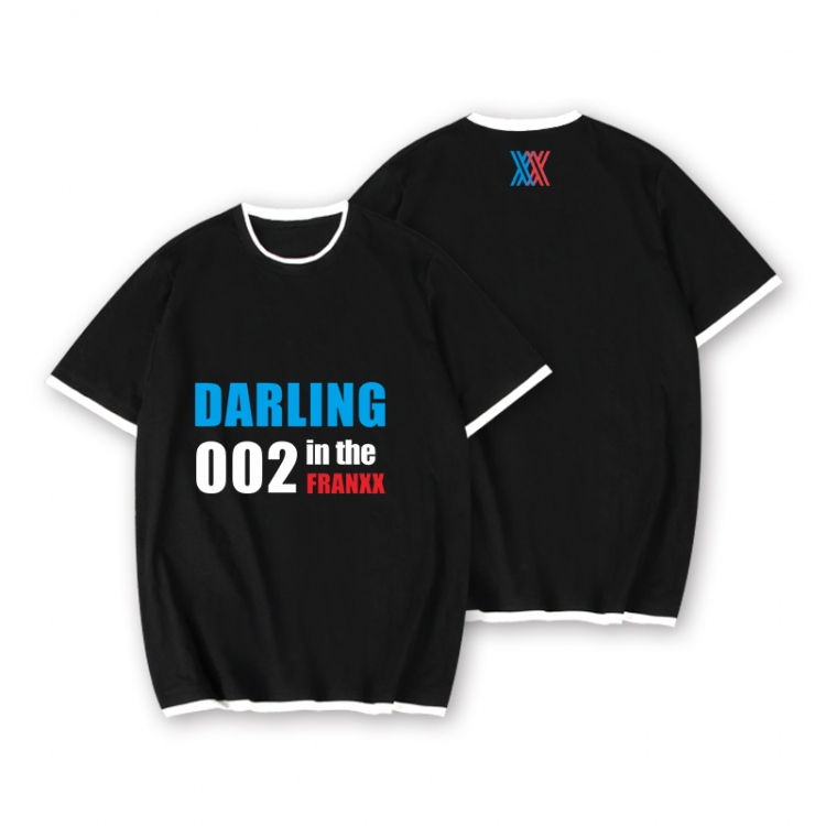 DARLING in the FRANXX Full color printed short-sleeved fake two-piece T-shirt from S to XXXL