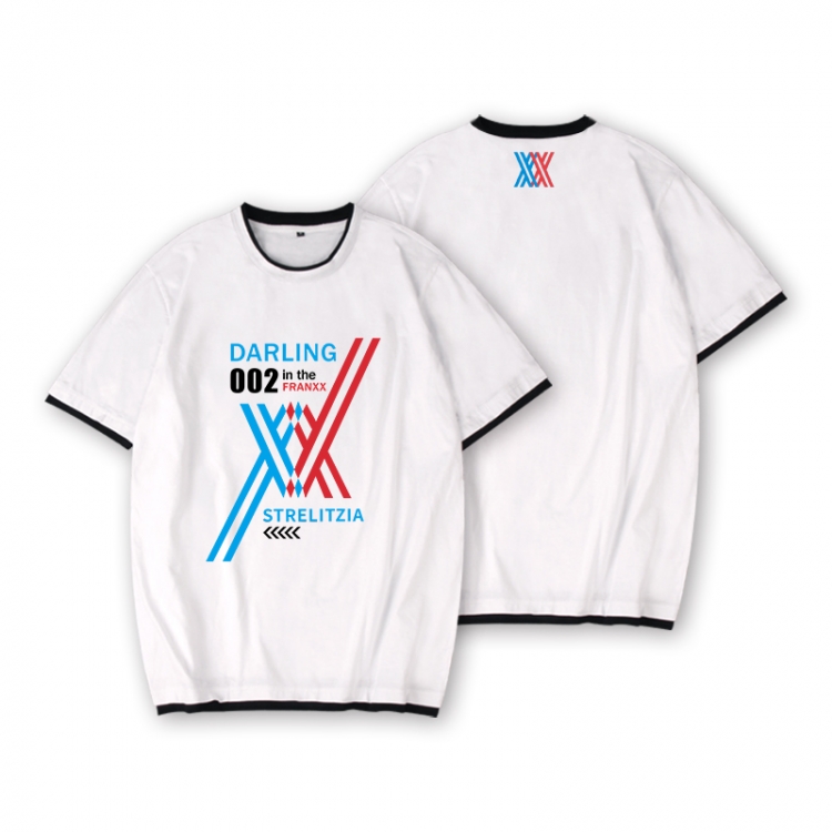 DARLING in the FRANXX Full color printed short-sleeved fake two-piece T-shirt from S to XXXL