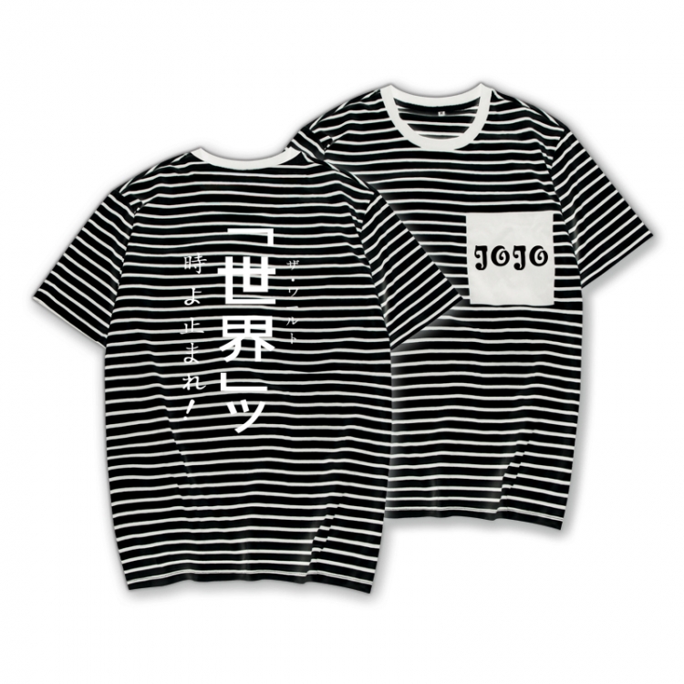 JoJos Bizarre Adventure Striped letters color loose short-sleeved T-shirt from M to 3XL
