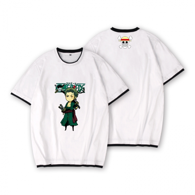 One Piece Full color printed short-sleeved fake two-piece T-shirt from S to XXXL