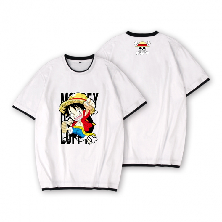 One Piece Full color printed short-sleeved fake two-piece T-shirt from S to XXXL