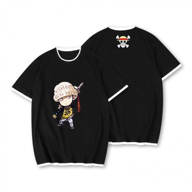 One Piece Full color printed short-sleeved fake two-piece T-shirt from S to XXXL