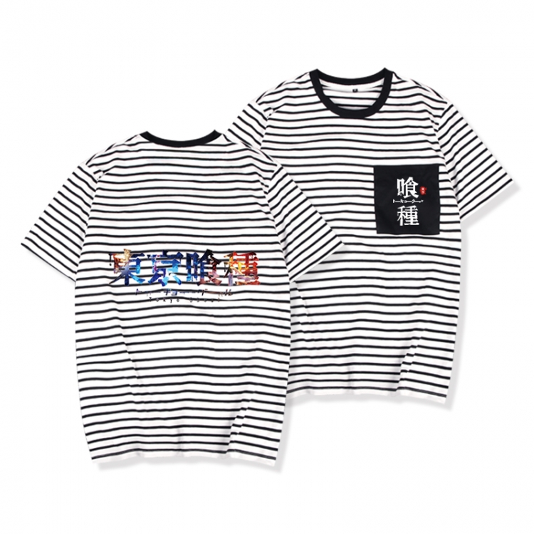Tokyo Ghoul Striped letters color loose short-sleeved T-shirt from M to 3XL
