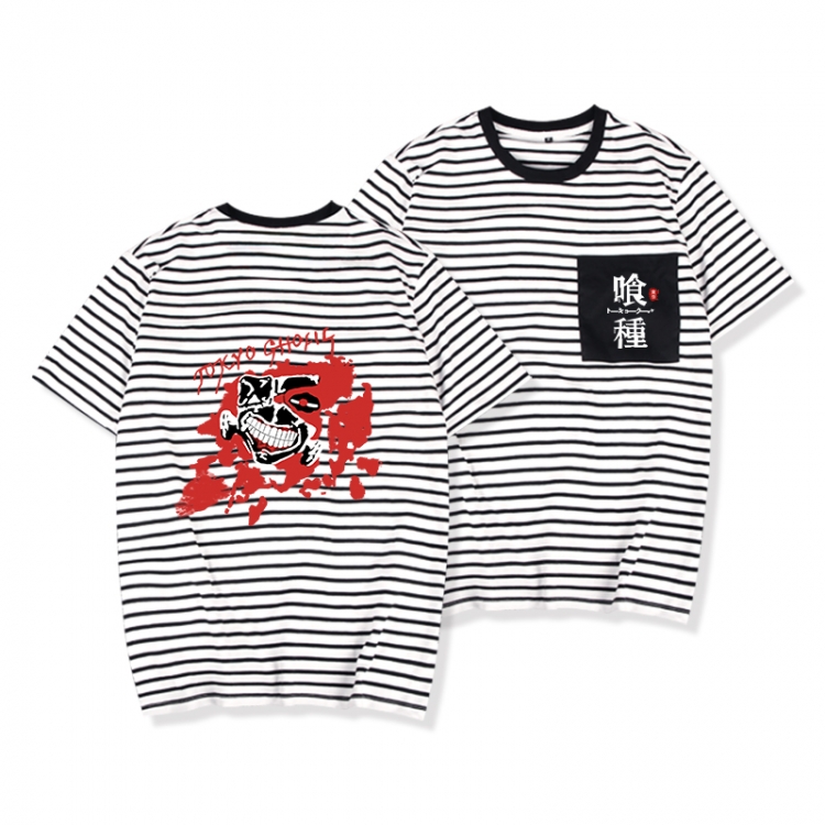 Tokyo Ghoul Striped letters color loose short-sleeved T-shirt from M to 3XL
