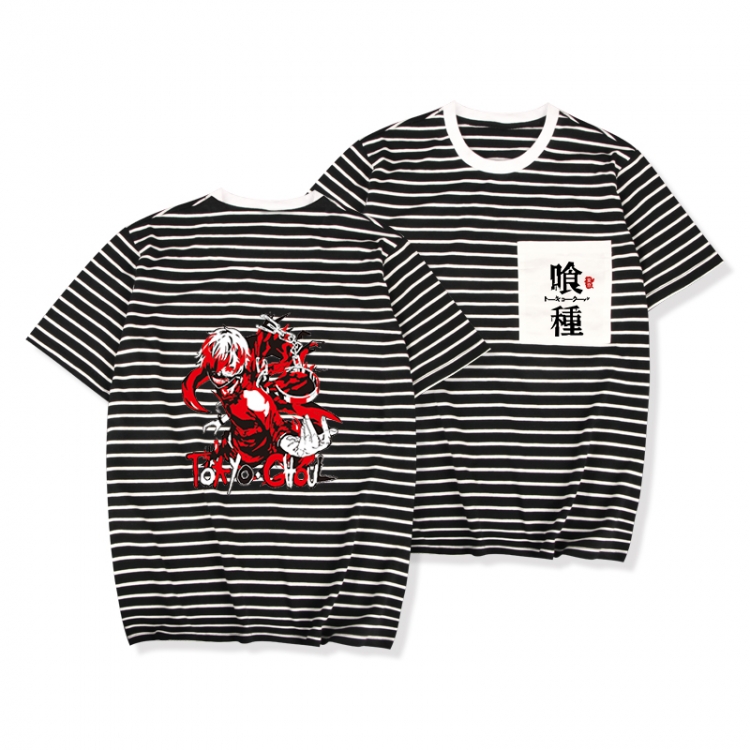 Tokyo Ghoul Striped letters color loose short-sleeved T-shirt from M to 3XL