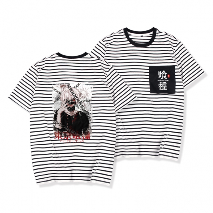 Tokyo Ghoul Striped letters color loose short-sleeved T-shirt from M to 3XL