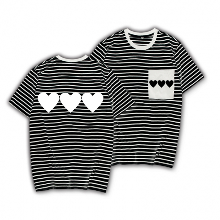 Accelerator  Striped Letters Color Loose Short Sleeve T-Shirt from S to XXXL