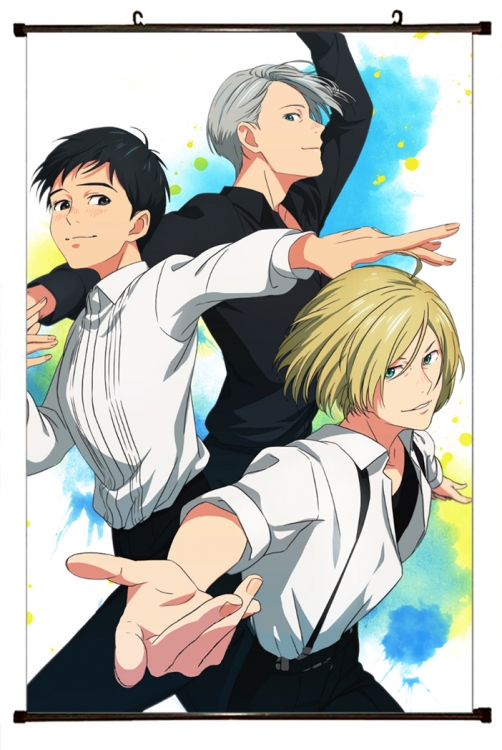 Yuri !!! on Ice Anime black Plastic rod Cloth painting Wall Scroll 60X90CM y15-187