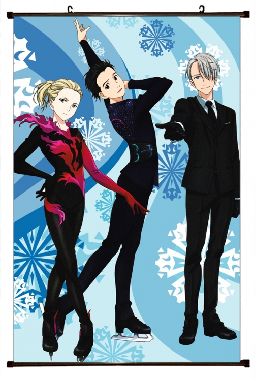 Yuri !!! on Ice Anime black Plastic rod Cloth painting Wall Scroll 60X90CM y15-167