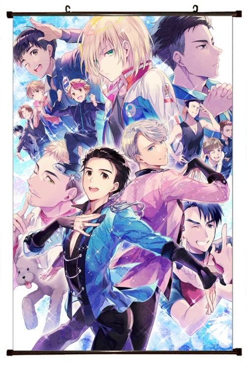 Yuri !!! on Ice Anime black Plastic rod Cloth painting Wall Scroll 60X90CM y15-123