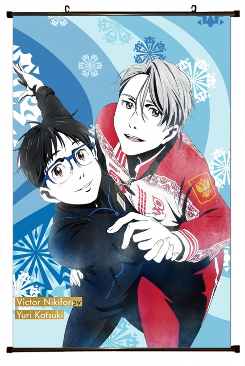 Yuri !!! on Ice Anime black Plastic rod Cloth painting Wall Scroll 60X90CM y15-116A