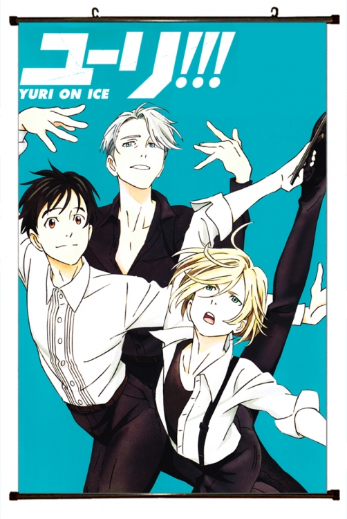 Yuri !!! on Ice Anime black Plastic rod Cloth painting Wall Scroll 60X90CM y15-164