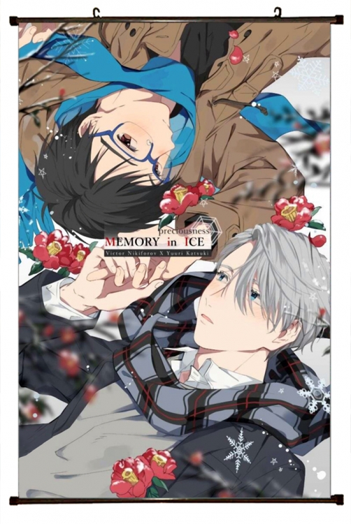 Yuri !!! on Ice Anime black Plastic rod Cloth painting Wall Scroll 60X90CM y15-175