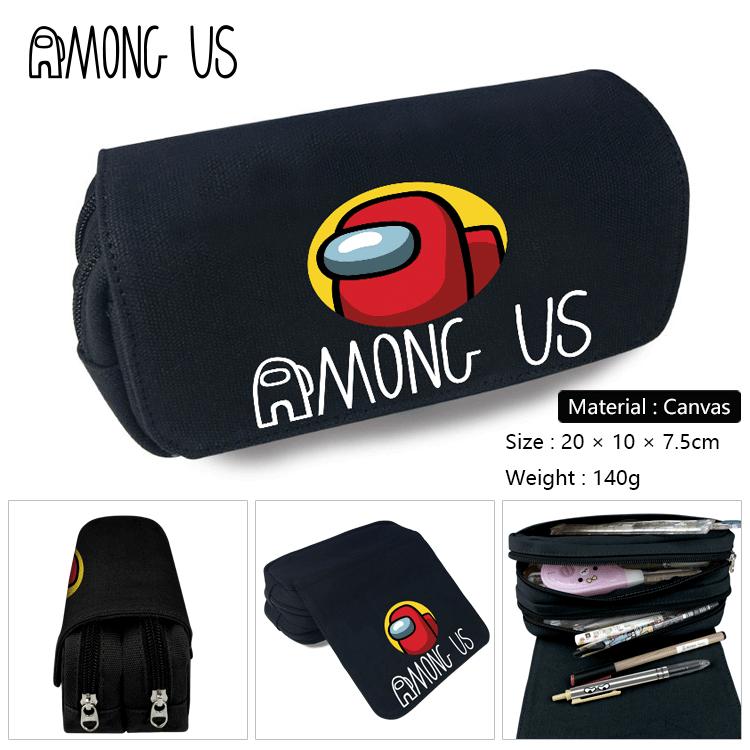 AMONG-US  double layer canvas pencil case Pencil Bag 20x10x7.5cm Style A