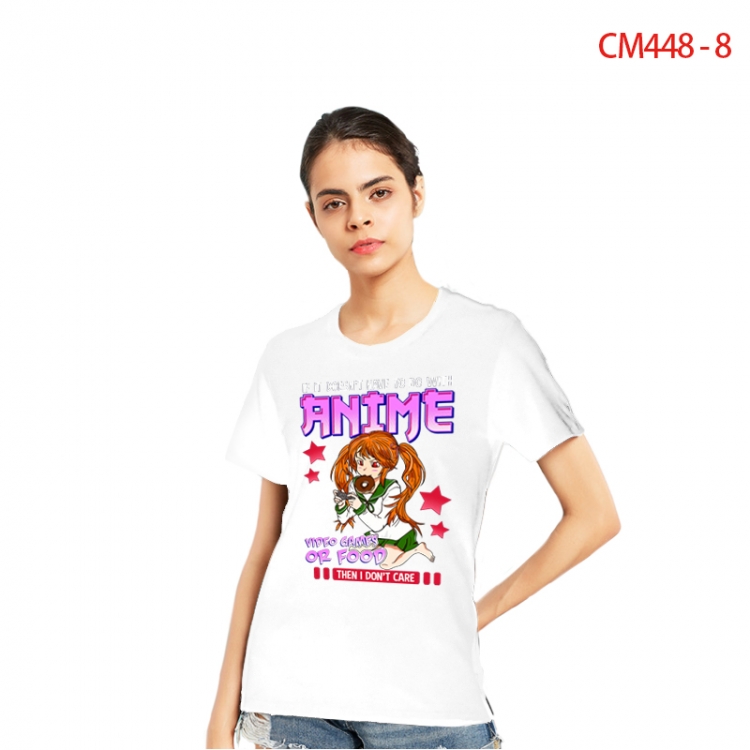 Women's Printed short-sleeved cotton T-shirt from S to 3XL  CM448-8
