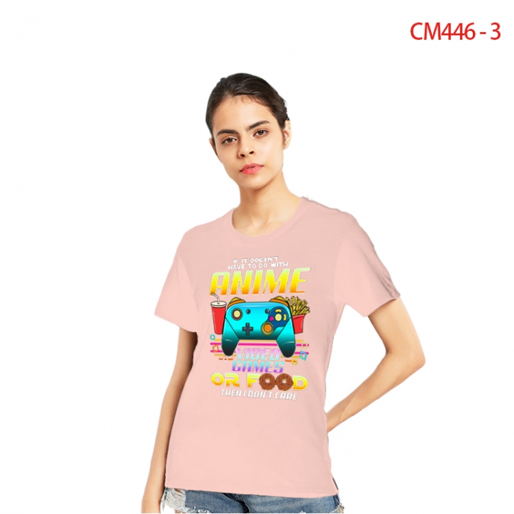 Women's Printed short-sleeved cotton T-shirt from S to 3XL  CM446-3