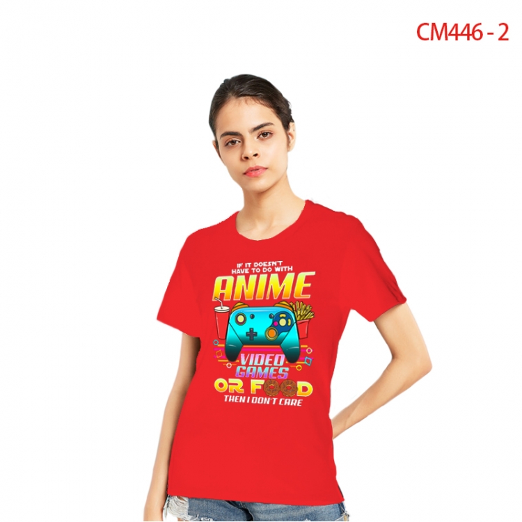 Women's Printed short-sleeved cotton T-shirt from S to 3XL  CM446-2