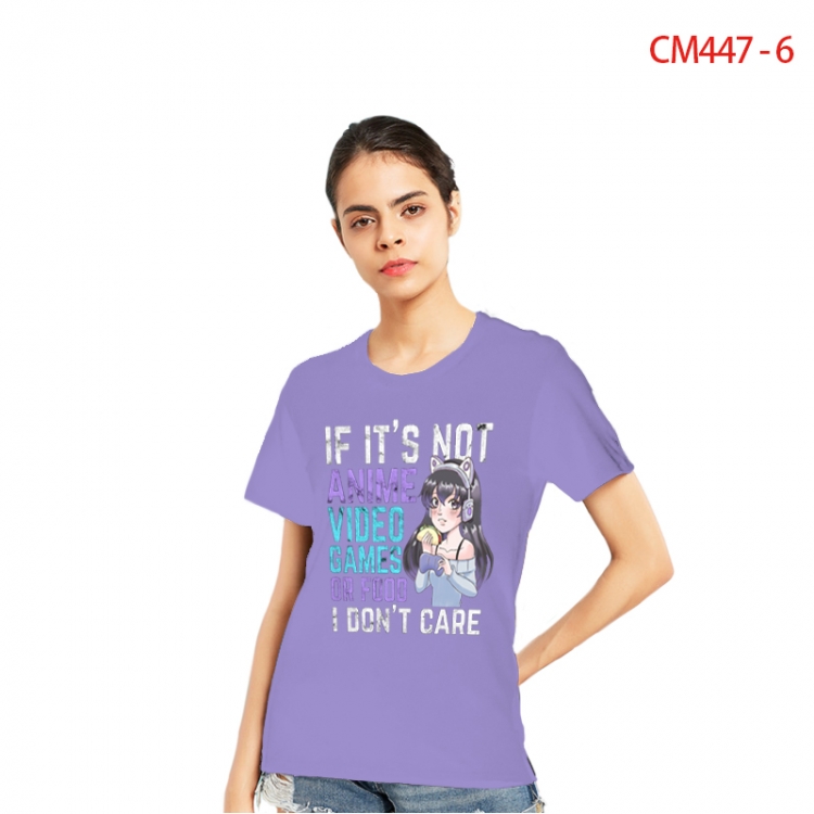 Women's Printed short-sleeved cotton T-shirt from S to 3XL CM447-6