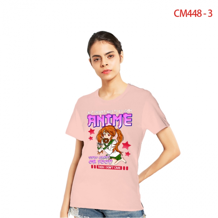 Women's Printed short-sleeved cotton T-shirt from S to 3XL  CM448-3