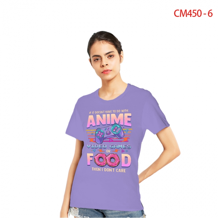 Women's Printed short-sleeved cotton T-shirt from S to 3XL  CM450-6