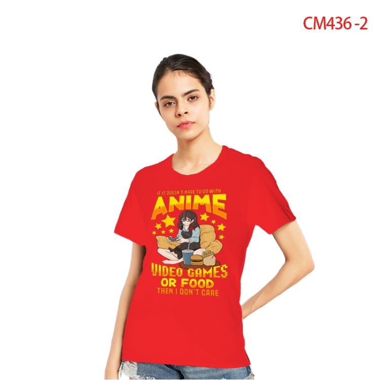 Women's Printed short-sleeved cotton T-shirt from S to 3XL CM436-2