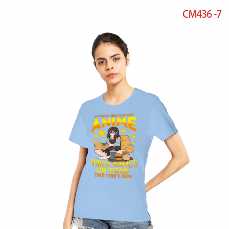 Women's Printed short-sleeved cotton T-shirt from S to 3XL CM436-7