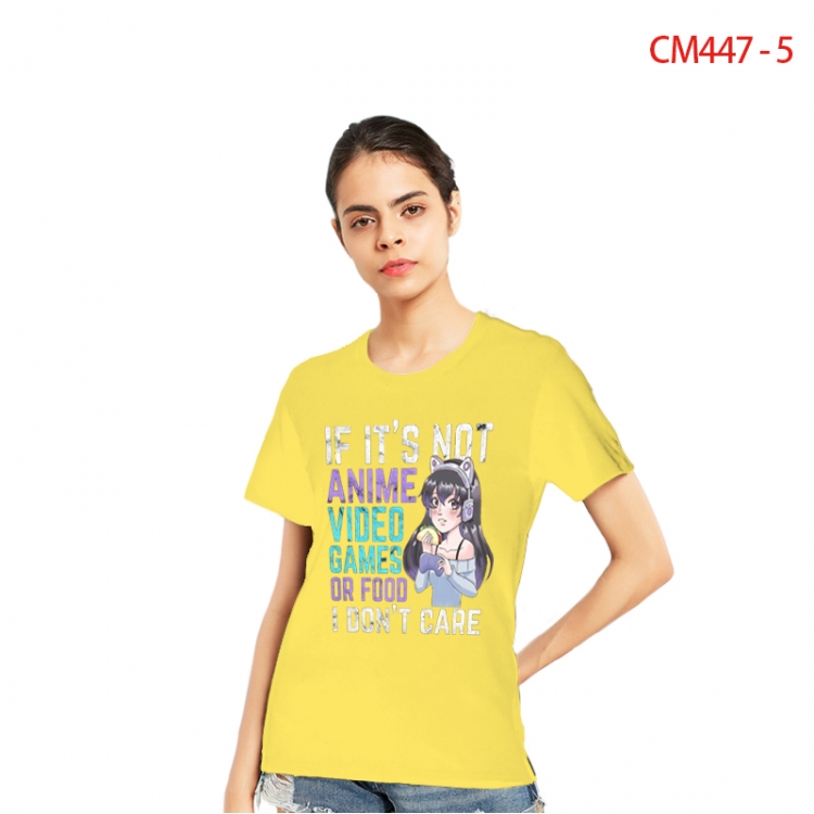 Women's Printed short-sleeved cotton T-shirt from S to 3XL CM447-5