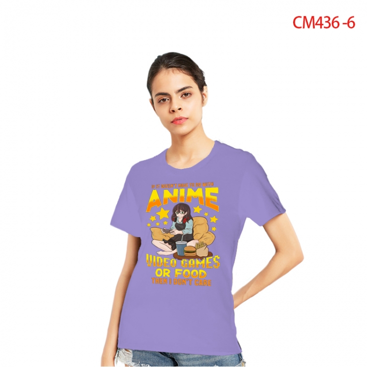 Women's Printed short-sleeved cotton T-shirt from S to 3XL CM436-6